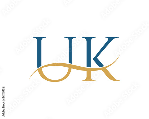 Initial letter UK, UK letter logo design