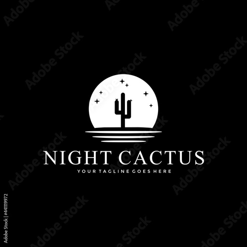 cactus silhouette logo design inspiration creative idea 