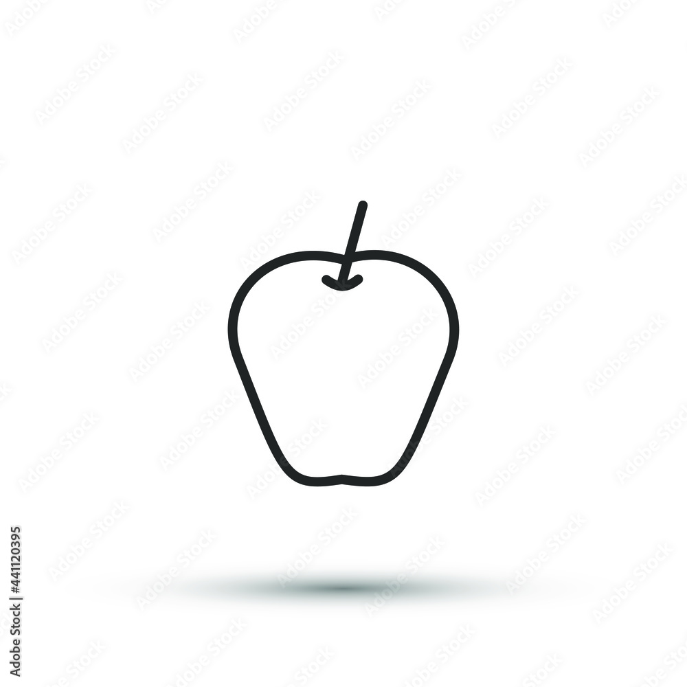 Obraz premium Vector apple icon. Fresh healthy food symbol. For design, web site design, logo, app, UI. 