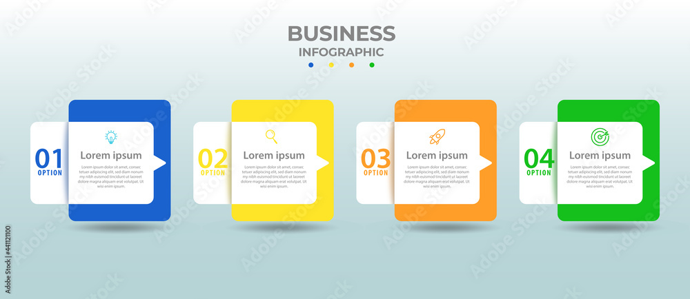 info graphic design with four options or steps. Premium Vector - obrazy, fototapety, plakaty 