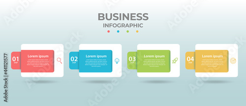vector info graphic design with four options or steps. Premium Vector photo