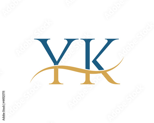 Initial letter YK, YK letter logo design