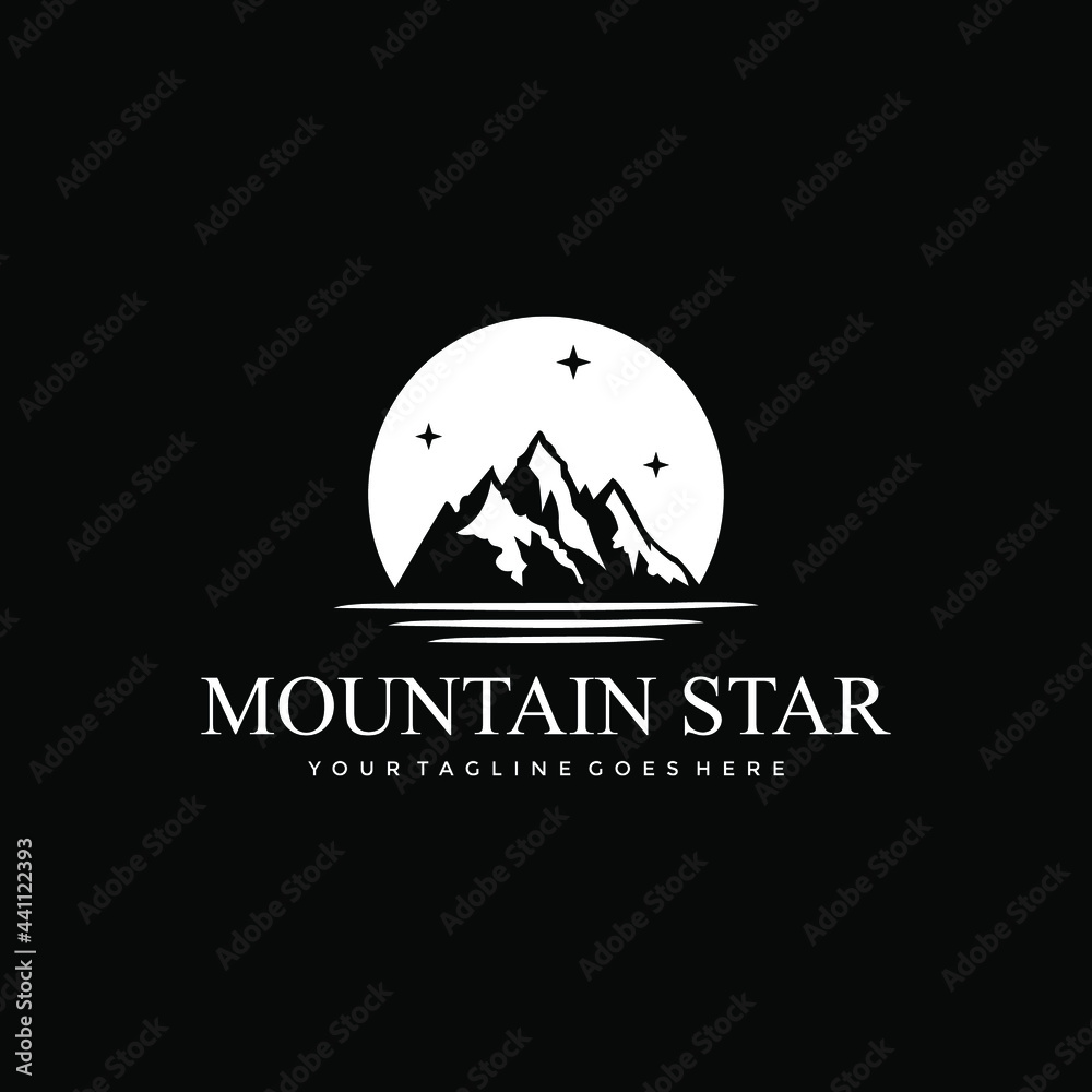 simple  mountain adventure logo design inspiration