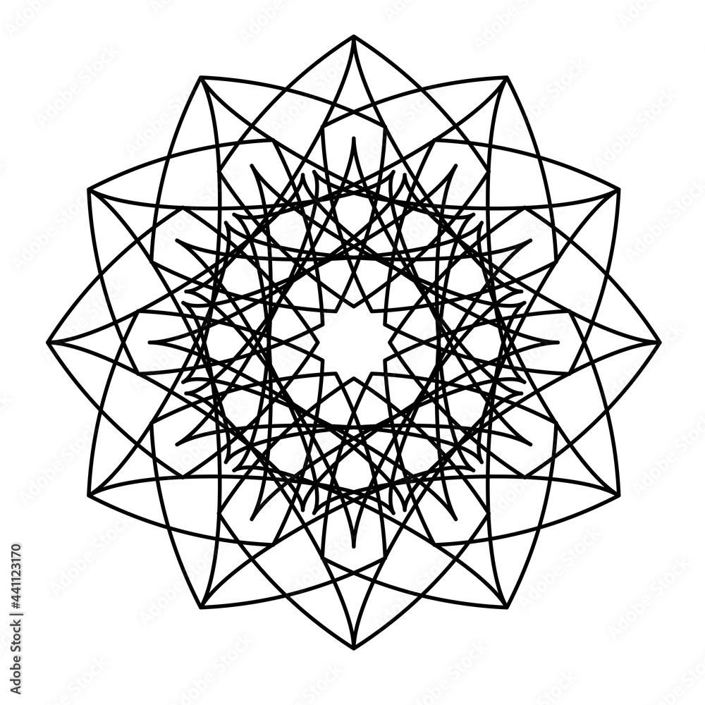 Mandala, round ornament. Element for design, logo, business cards. Vector isolated. Mandala, round ornament. Element for design, logo, business cards. Vector isolated.