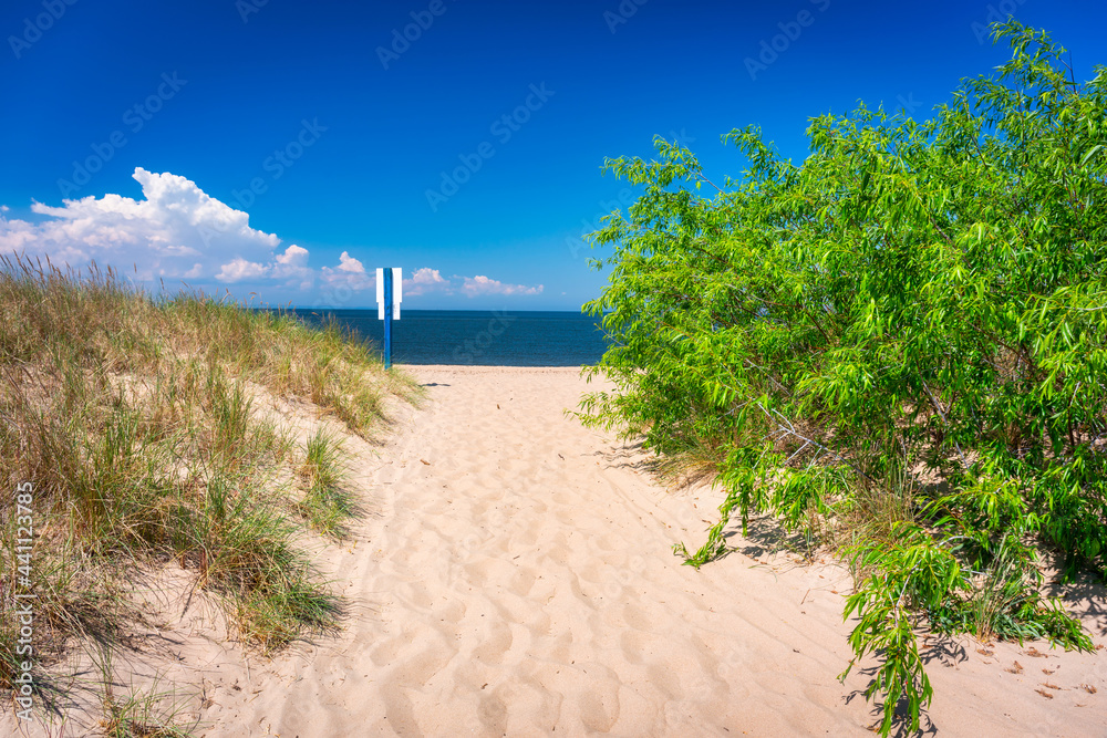 Beautiful beach on the Baltic Sea in summer, Poland Beautiful beach on the Baltic Sea in summer, Poland