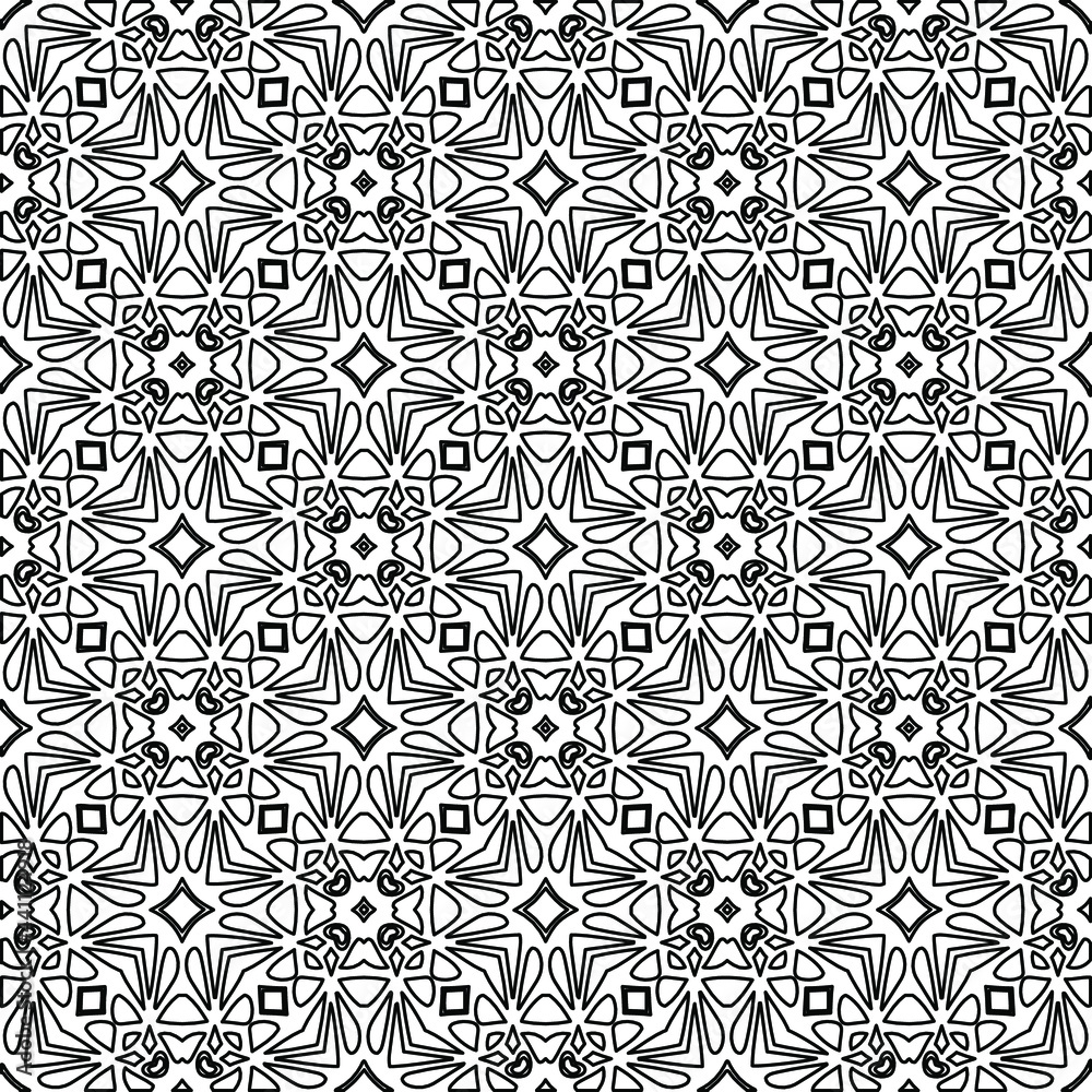 

Vector geometric pattern. Repeating elements stylish background abstract ornament for wallpapers and backgrounds. Black and white colors
