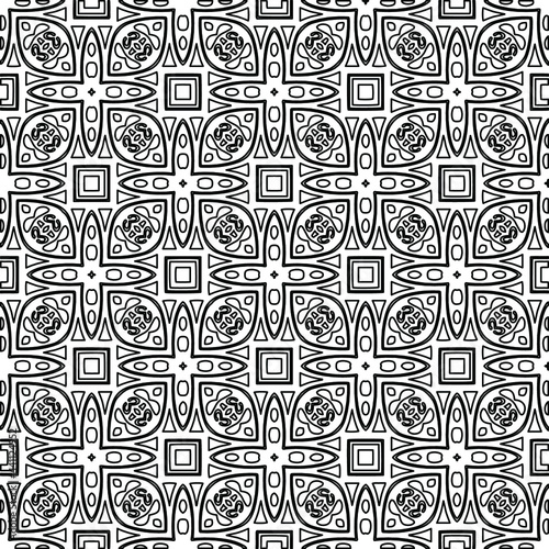 

Vector geometric pattern. Repeating elements stylish background abstract ornament for wallpapers and backgrounds. Black and white colors