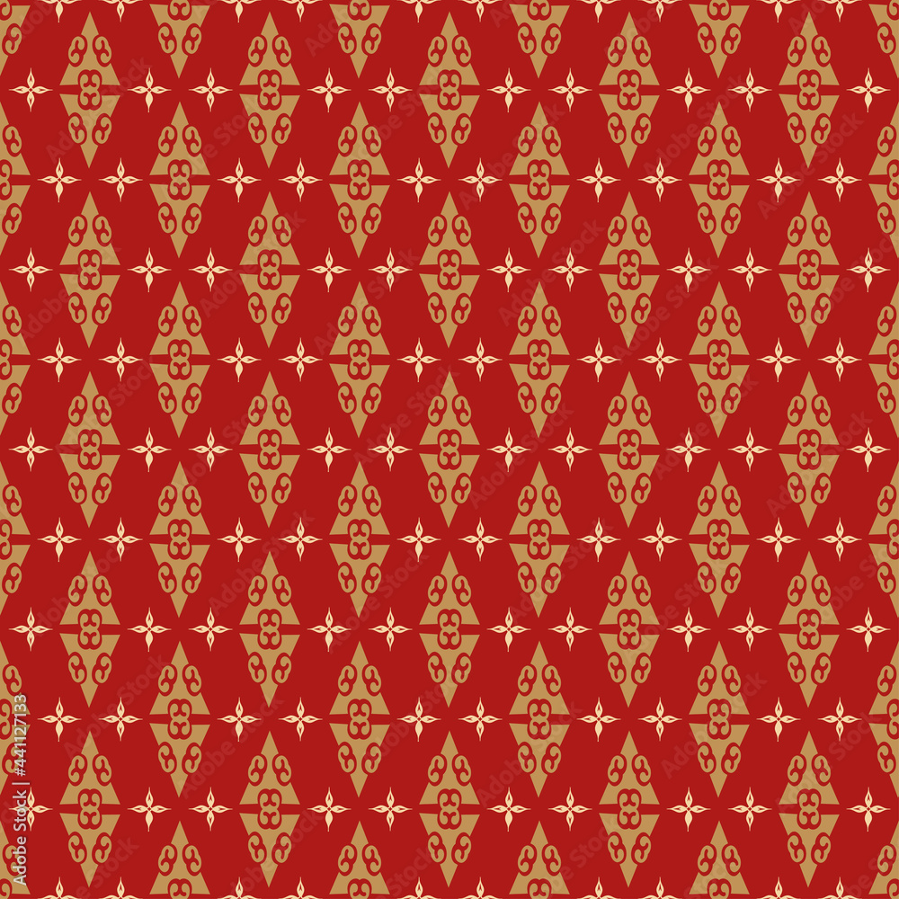 Christmas background pattern with decorative ornament on red background, wallpaper. Seamless pattern, texture Christmas background pattern with decorative ornament on red background, wallpaper. Seamless pattern, texture