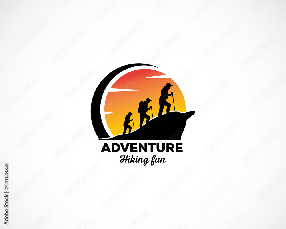 adventure logo creative hiking design illustration