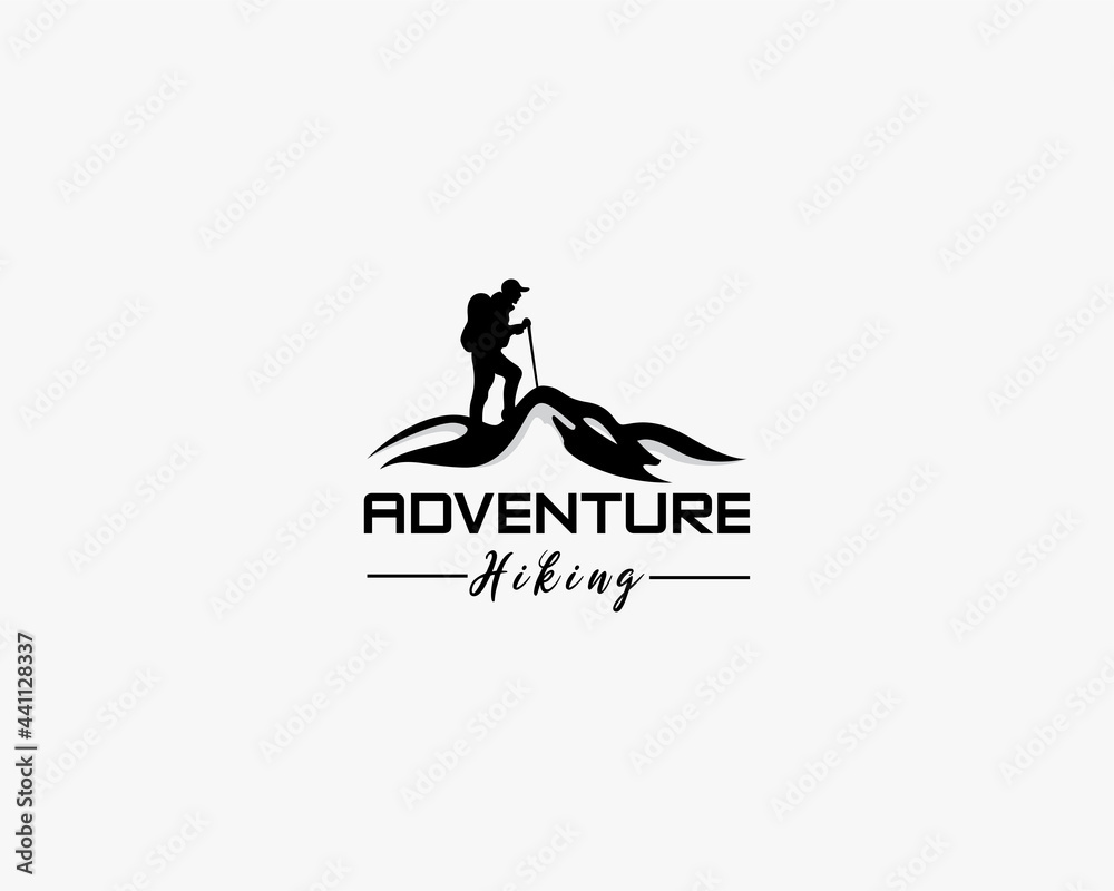 Fototapeta premium adventure logo creative hiking design illustration