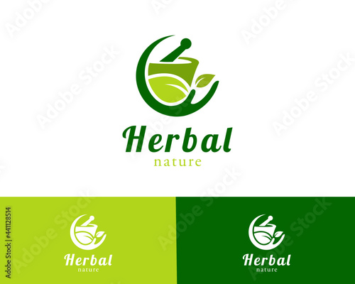 herbal creative logo health leave design template