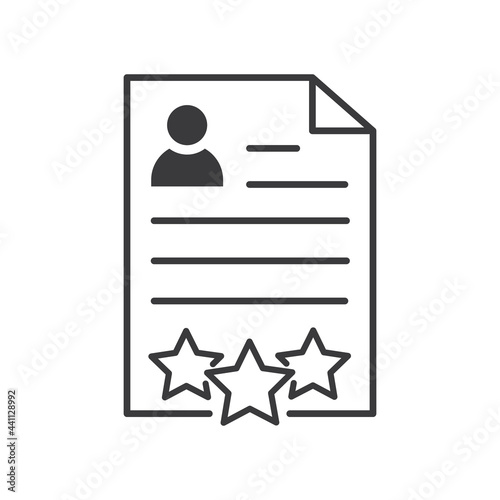 Document with a person star favorite icon.