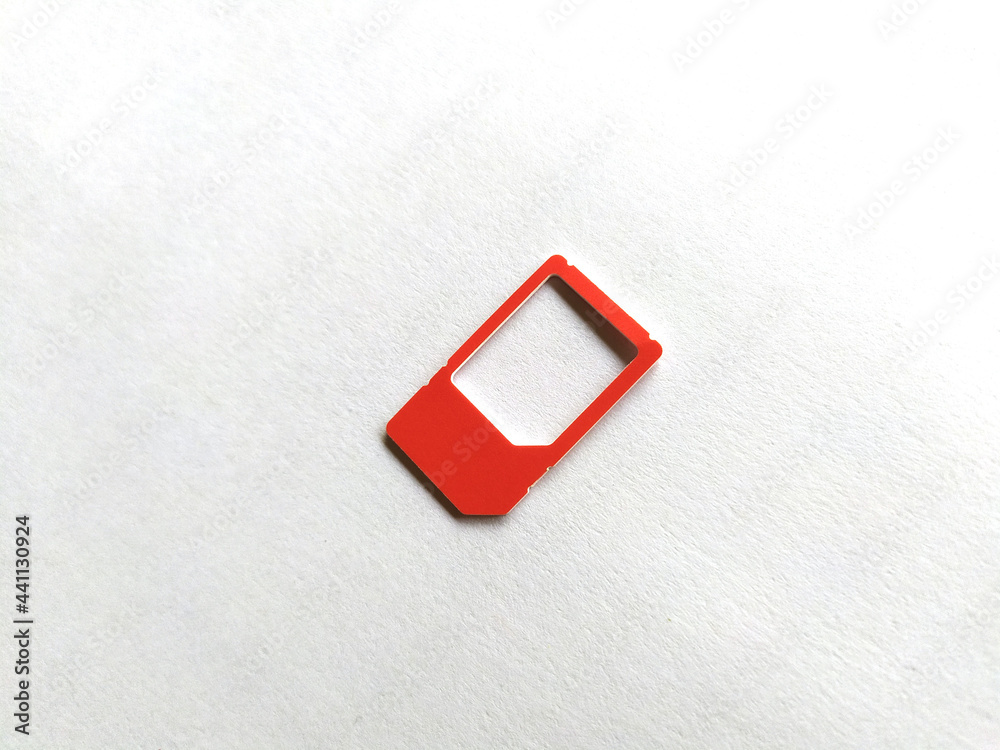 red color sim card slot isolated on white background red color sim card slot isolated on white background