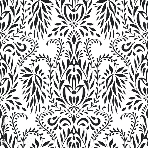 Vector Floral Seamless Pattern. Ethnic Background