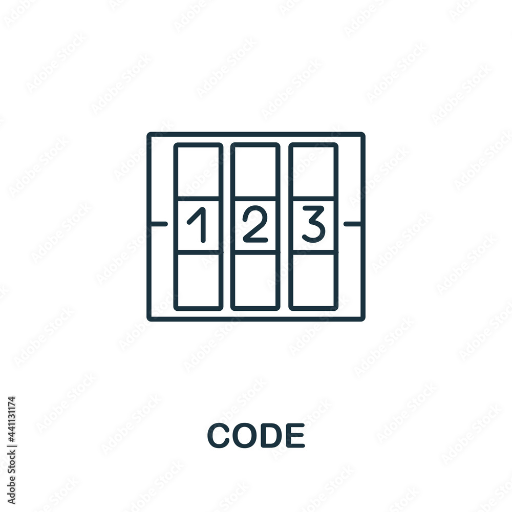 Code icon from authentication collection. Simple line element Code ...