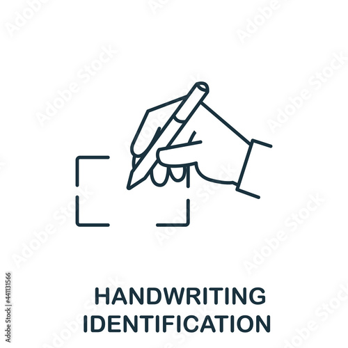 Handwriting Identification icon from authentication collection. Simple line element Handwriting Identification symbol for templates, web design and infographics