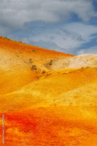 mars altai republic red mountains and snow-capped peaks