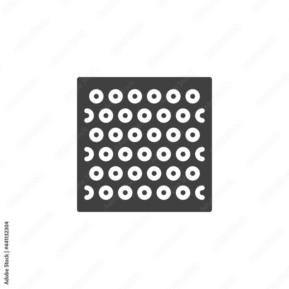 Perforated metal plate vector icon