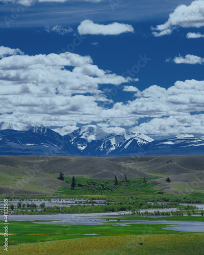 snow-capped mountain peaks altai republic