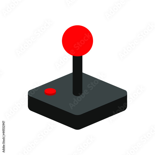 Joystick icon. Controller symbol. Console gamepad sign. Play and gaming button. Old vintage arcade video game logo. Vector illustration image.