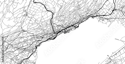 Urban vector city map of Neuchatel, Switzerland, Europe