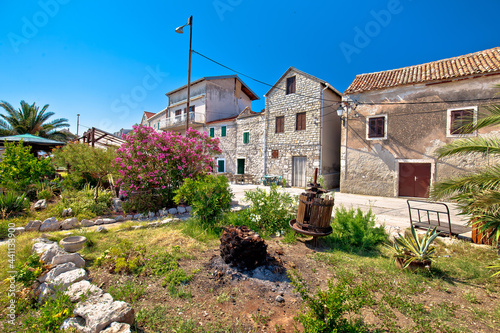 Old stone village in Mediterranean landscape, island of Krapanj photo