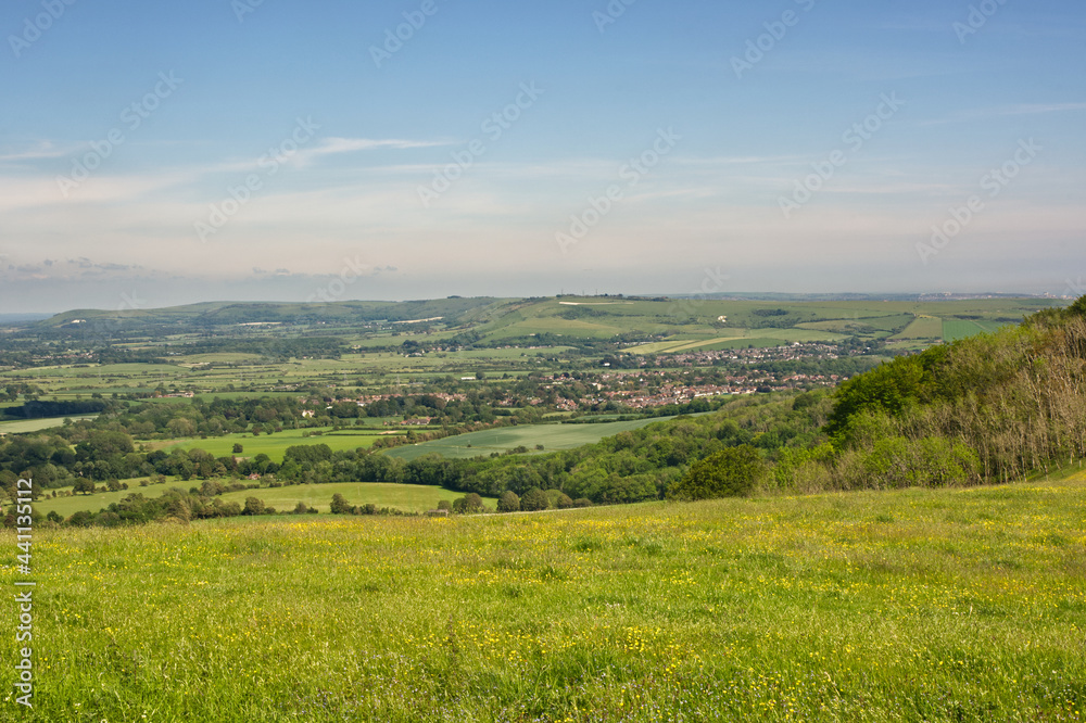 View from South Downs, Sussex, England