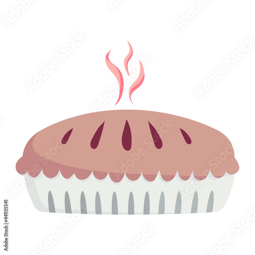 Apple pie. Vector illustration in flat style