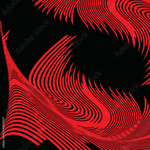 Red and black wavy background pattern
