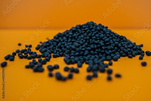 Black granules. Polymer compound