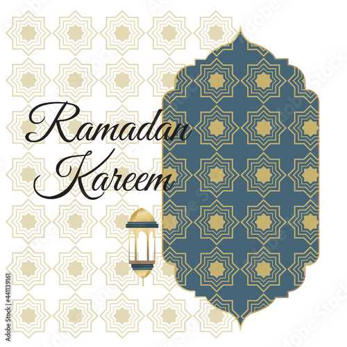 Ramadan Greeting Card, Ramadan Kareem means Islamic Holy month fasting with blessing