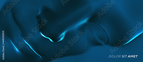 3D human face extruded from dotted pattern. Technology and robotics concept. Anonymous social masking. Cyber crime and security vector illustration.