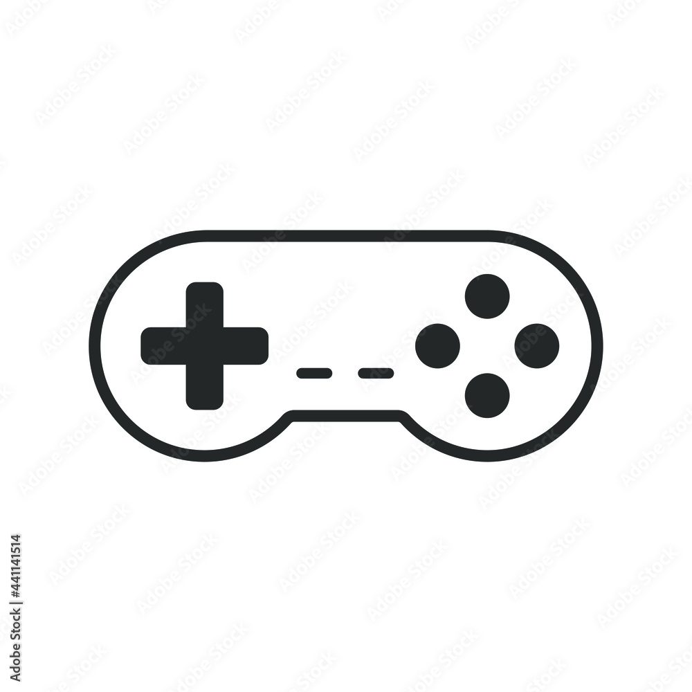 Controller icon. Console gamepad symbol. Play and gaming control sign. Old vintage arcade video game logo. Vector illustration image. Controller icon. Console gamepad symbol. Play and gaming control sign. Old vintage arcade video game logo. Vector illustration image.
