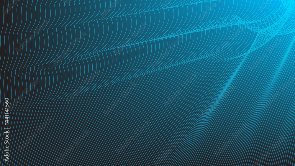 abstract line wave with lighting effect on blue gradient color background with copy space for technology and futuristic element design abstract line wave with lighting effect on blue gradient color background with copy space for technology and futuristic element design