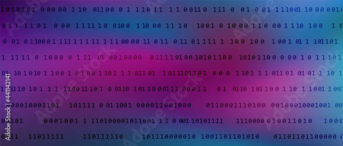 0 1 matrix digits big data tech vector background with fluid gra