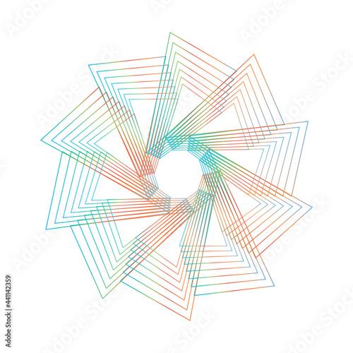 Spirograph abstract element on a white background.