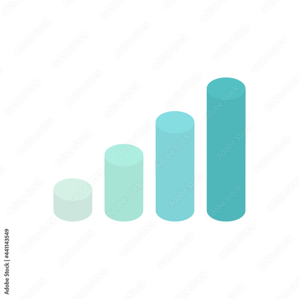 Graph chart template. Blue circular business infographic element. Statistics information. Vector isolated on white Graph chart template. Blue circular business infographic element. Statistics information. Vector isolated on white