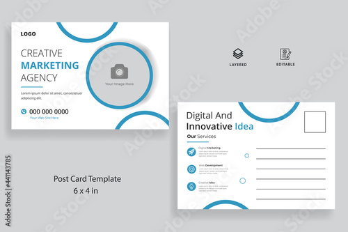 Corporate business postcard template design