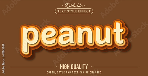 Editable text style effect - Brown Peanut text style theme.