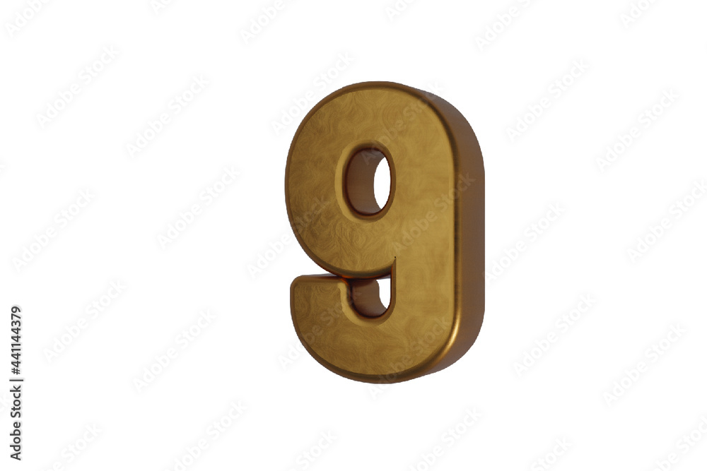 Digit number alphabet golden metallic glossy letter. 3d rendering illustration Digit number alphabet golden metallic glossy letter. 3d rendering illustration