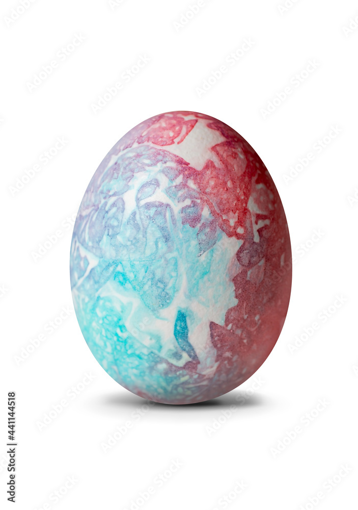 Colored egg with shadow on white background Colored egg with shadow on white background