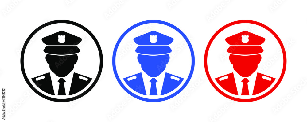 police icon on white background	 - obrazy, fototapety, plakaty 
