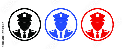 police icon on white background	