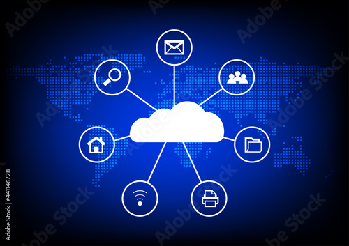 graphics diagram cloud computing concept infrastructure link access data management vector illustration