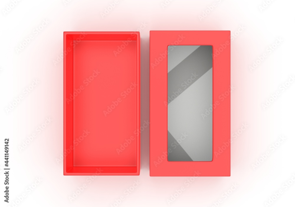 Packaging Box For Branding Mockup. 3d render illustration.