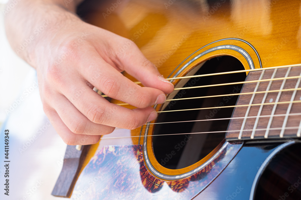 Fototapeta premium Close up to a guitar´s strings