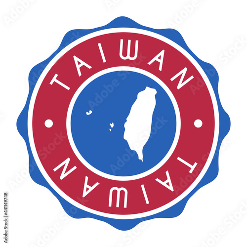 Taiwan Badge Map Vector Seal. National Symbol Country Stamp Design Icon Label. 