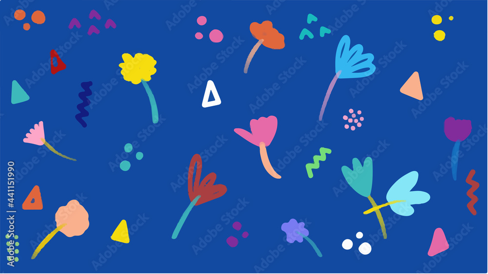 Floral pattern on blue background, vector illustration. Floral pattern on blue background, vector illustration.
