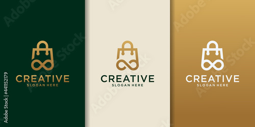 Shopping logo design with infinity