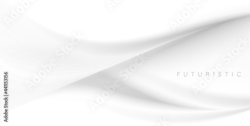 Abstract white grey smoke waves background. Monochrome smooth vector design